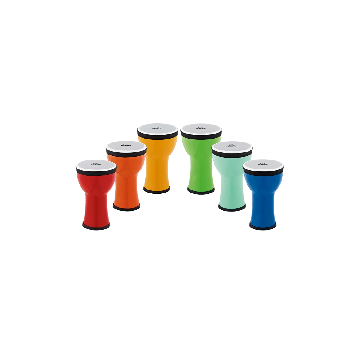 NINO Elements Djembe Set 6 kleurrijke djemb�s voor muziekonderwijs