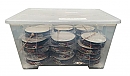 Set handtrommels � 25 stuks (� 20 cm) met opbergkist voor muziekonderwijs en groepsspel