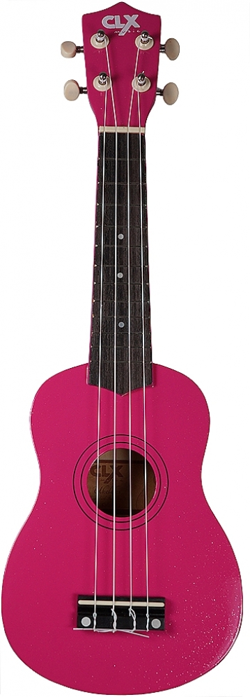 CLX Sopraan ukelele 'Roze met glitters'