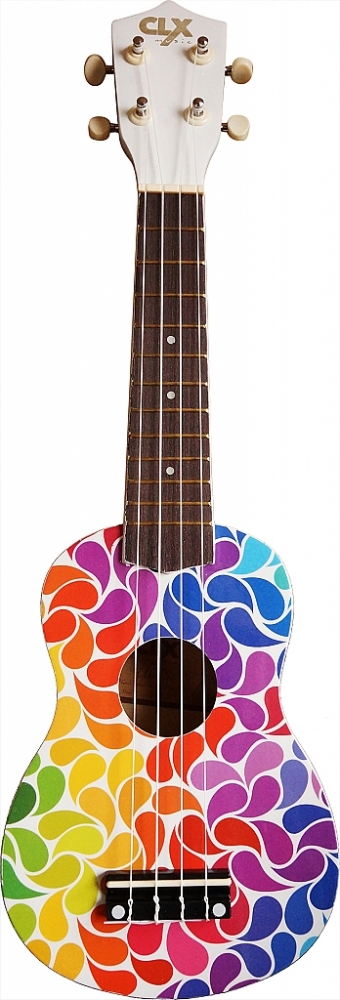 CLX Sopraan ukelele 'Rainbow Drips'