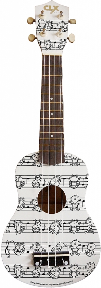 CLX Sopraan ukelele 'Noten/ Kleuterdeuntjes'