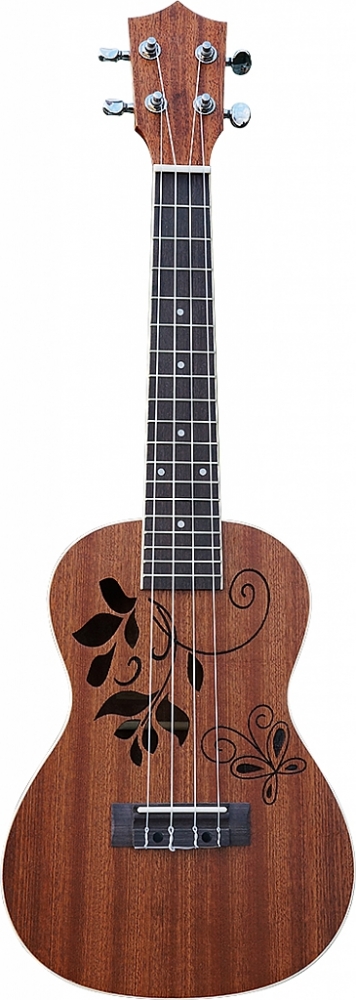 CLX Concert ukelele 'Leaves donker'