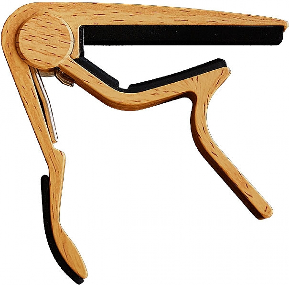 CLX Gitaar capo houtkleurig licht (voor nylon snaren)