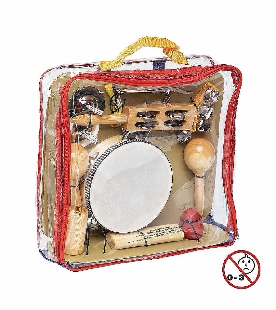 Kinder percussieset met hoes en veel leuke instrumentjes!
