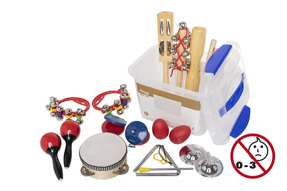  Percussieset voor kinderen in transparante kunststof box