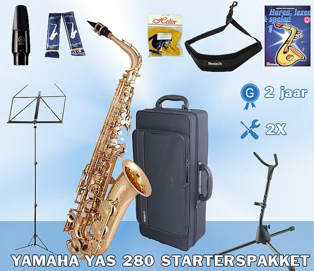 Yamaha YAS-280 Altsaxofoon Starterspakket Voor Kinderen & Muziekles