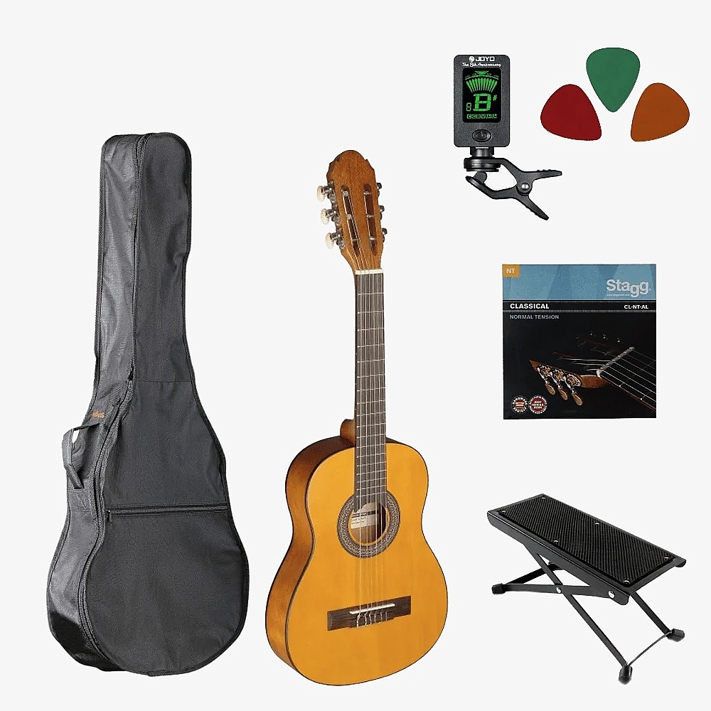 Klassieke gitaar starterset 1/4 in vier aantrekkelijke kleuren