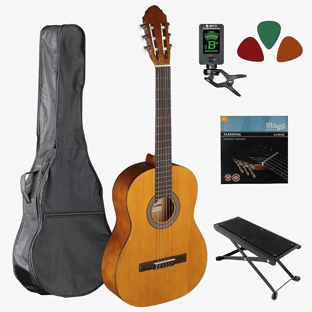 Klassieke gitaar starterset 4/4 in vier aantrekkelijke kleuren